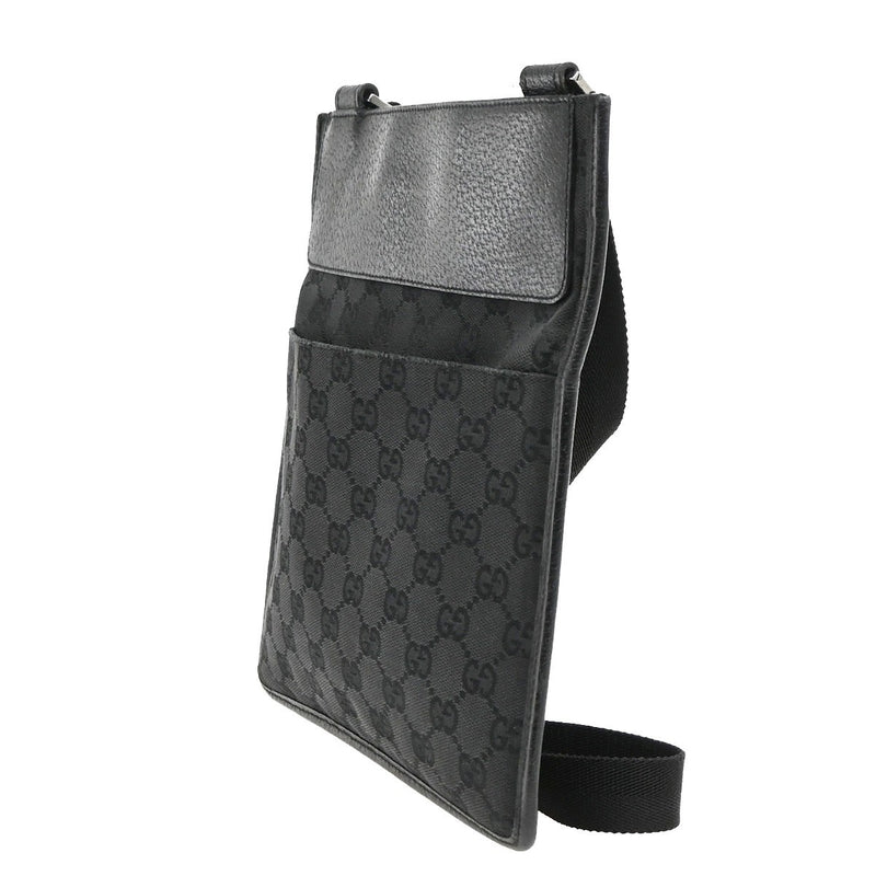 Gucci Vintage Flat Gg Canvas Black Bag