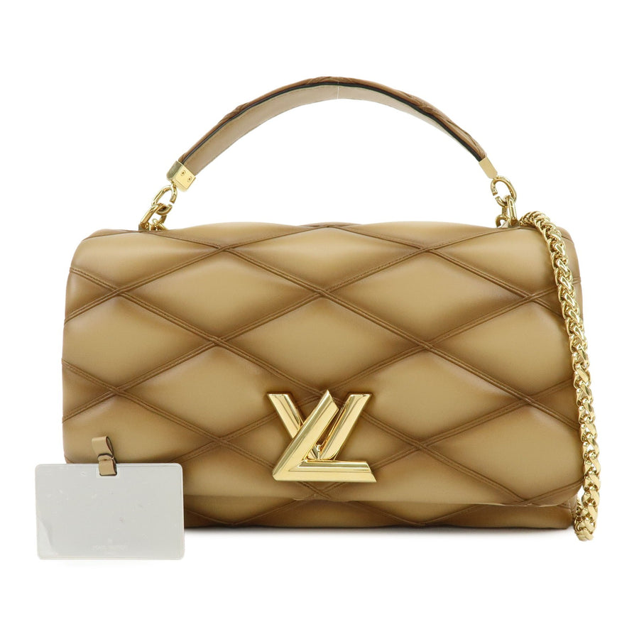 Louis Vuitton Go-14 Nm Malletage Leather Beige Bag