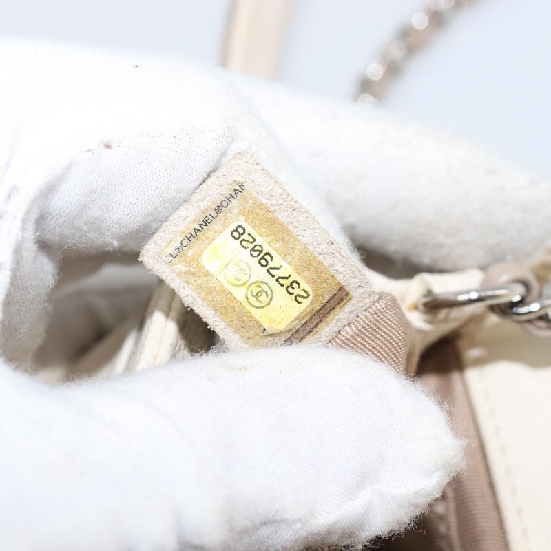 Chanel Macro Flap Chevron Caviar White Calfskin Bag