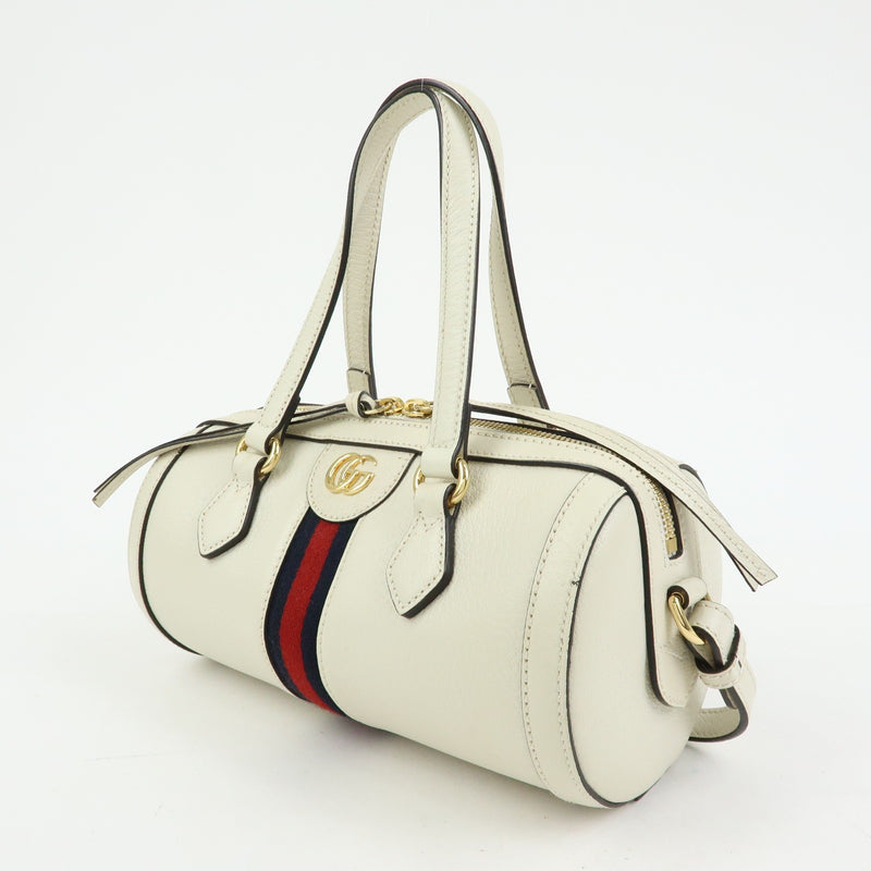 Gucci Ophidia Boston Leather White Bag