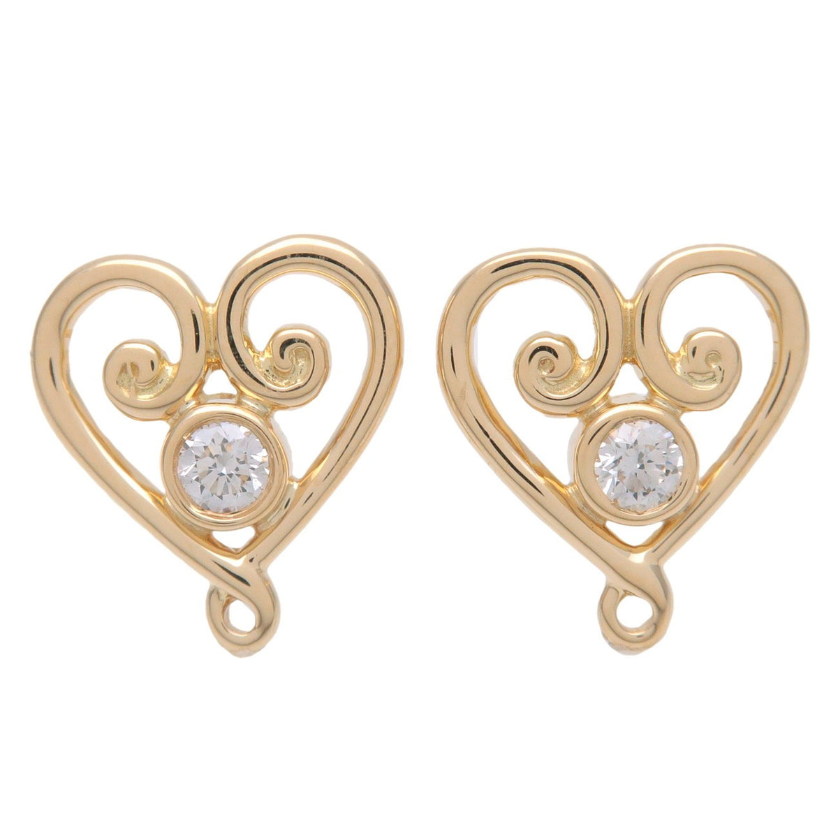 Tiffany & Co. Palomas Venezia Goldoni Heart Stud 18k Yellow Gold And Diamonds Yellow_gold Bijoux