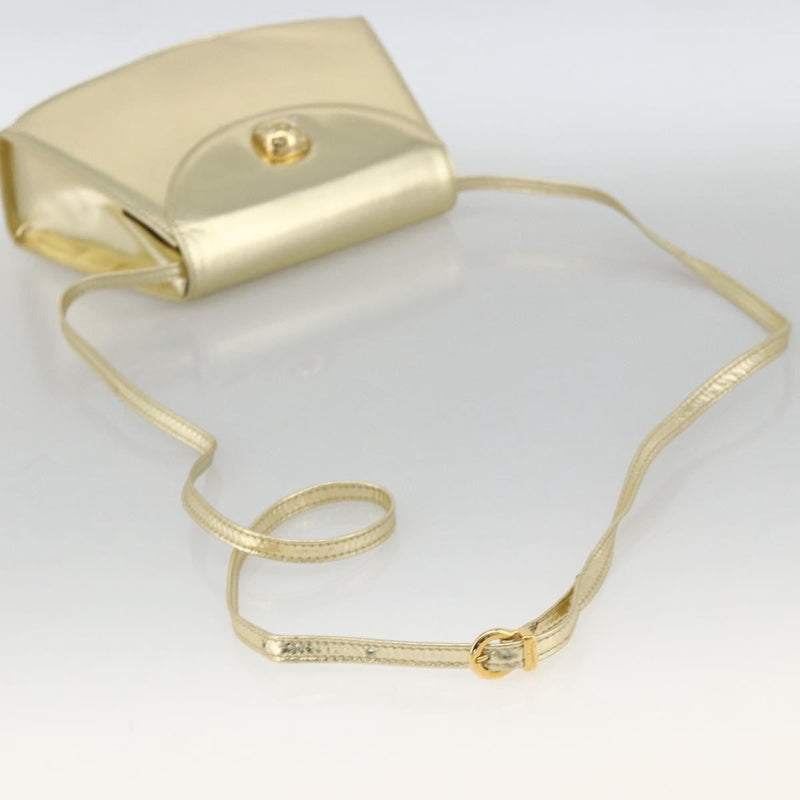 Salvatore Ferragamo Shoulder Leather Gold Bag