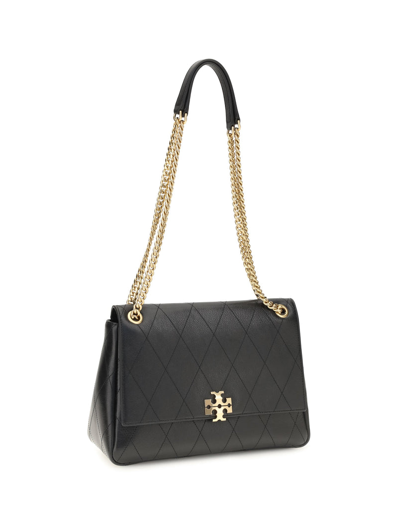 Tory Burch Charlie Shoulder Bag — Black Calf Leather Bos Taurus