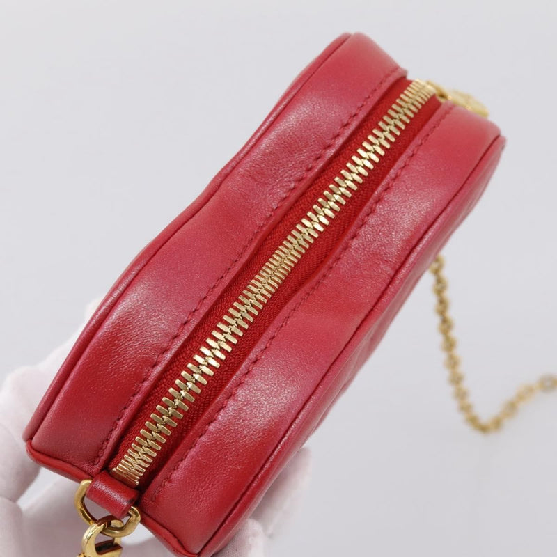 Louis Vuitton Coeur Heart On Chain Monogram Embossed Lambskin Red Leather Bag