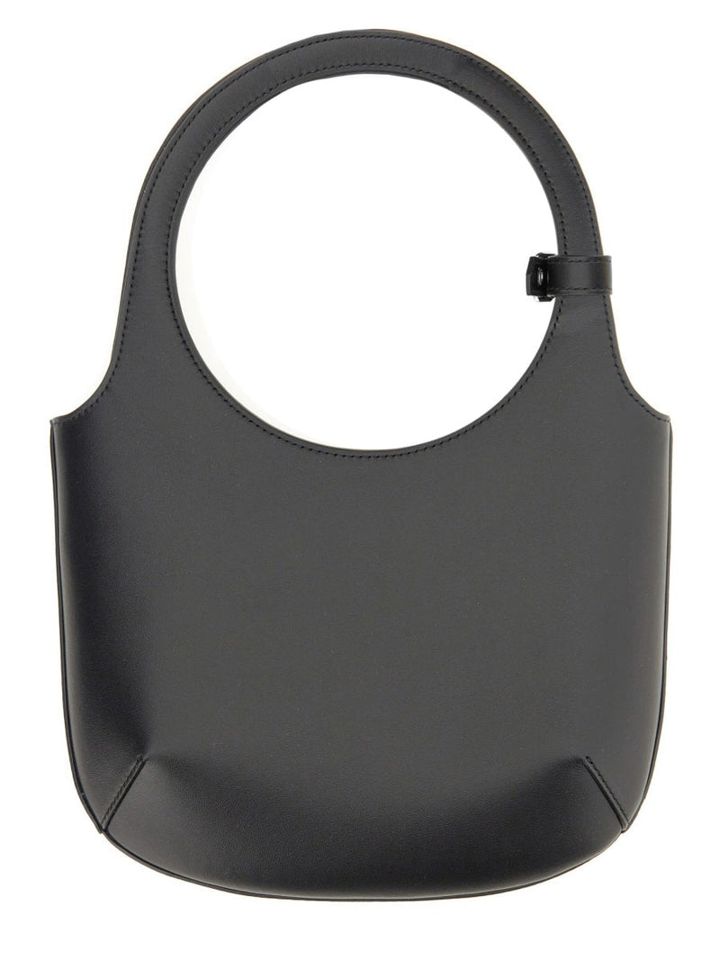 Courrèges Holy Shoulder Bag — Black Leather