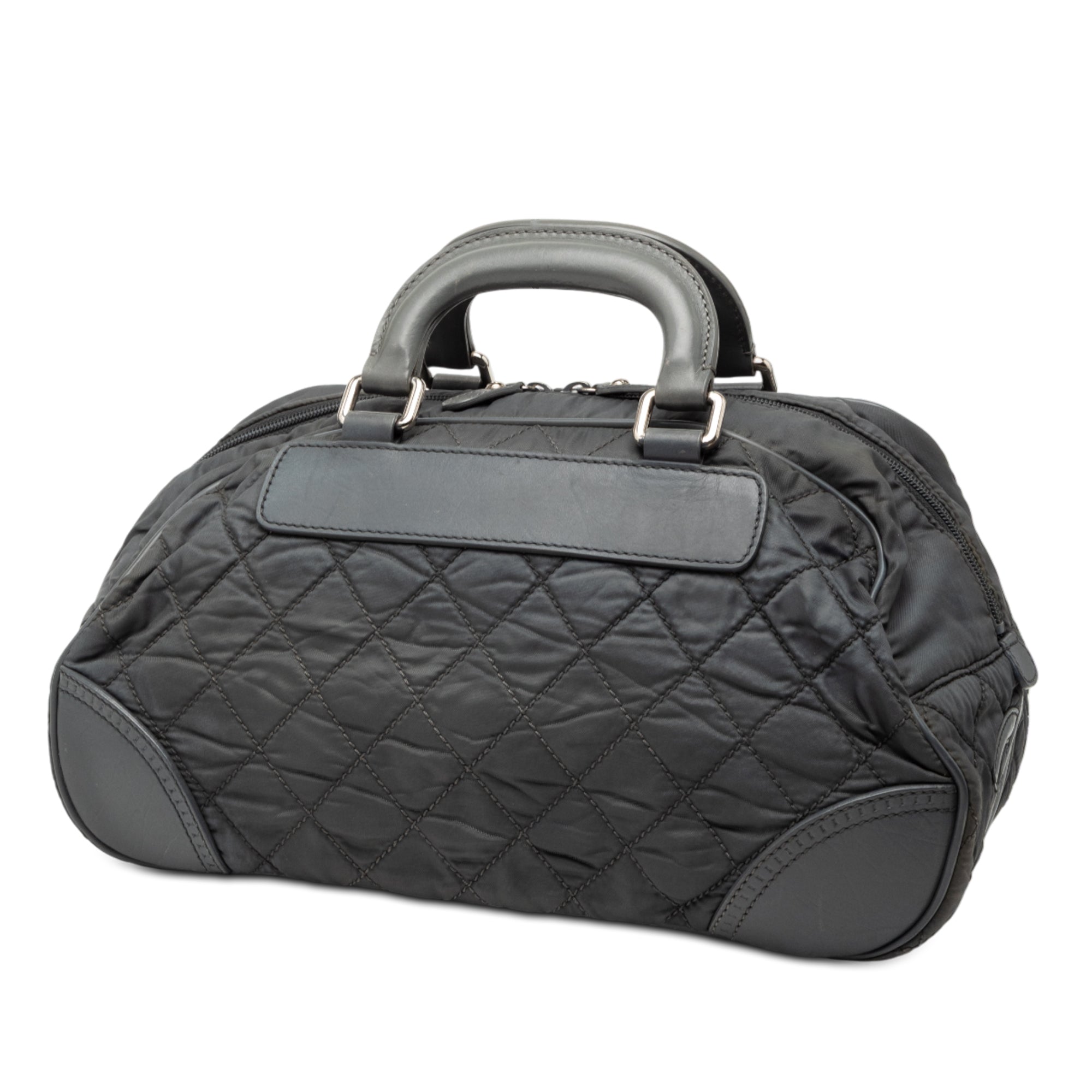 Paris New York Quilted Nylon Duffle Handbag - Image 2