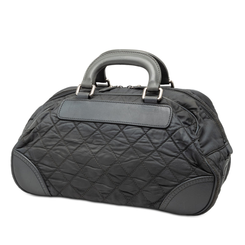 Paris New York Quilted Nylon Duffle Handbag - Image 2