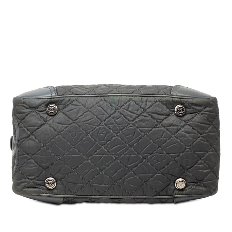 Paris New York Quilted Nylon Duffle Handbag - Image 3