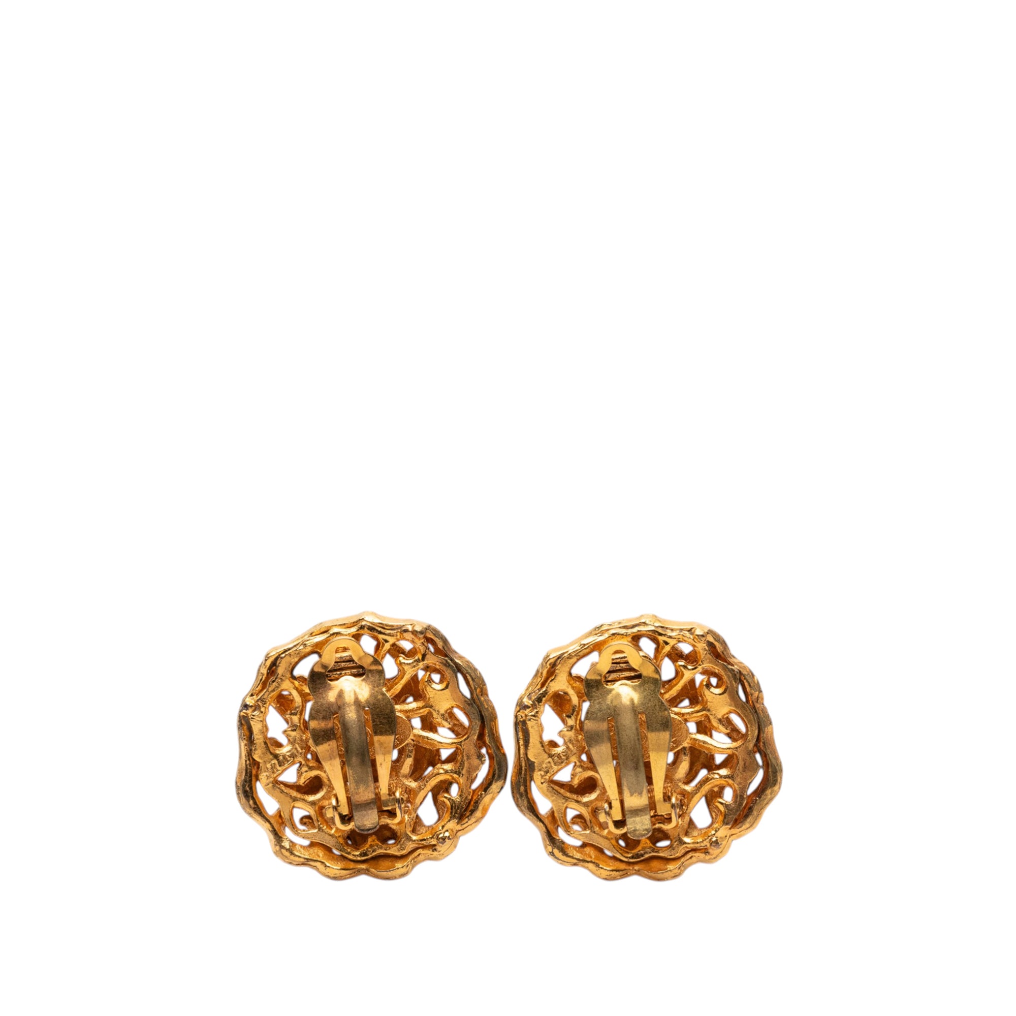 CC Gold Plated Clip on Earrings - Image 2