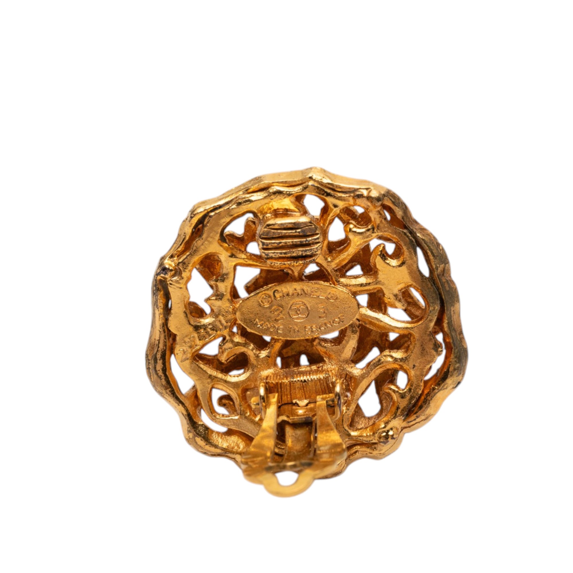 CC Gold Plated Clip on Earrings - Image 3