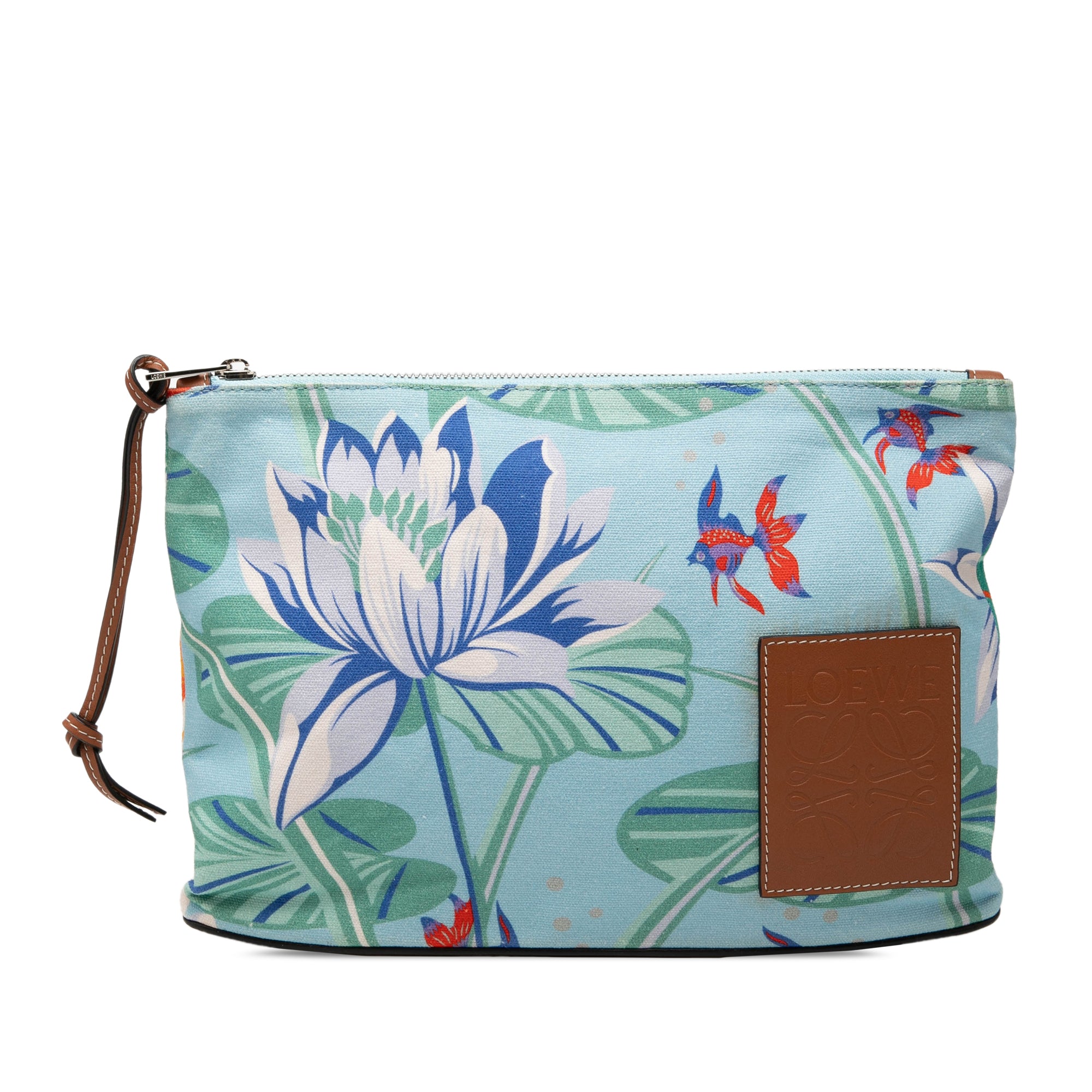 Paulas Ibiza Canvas Waterlily Print Pouch - Image 1