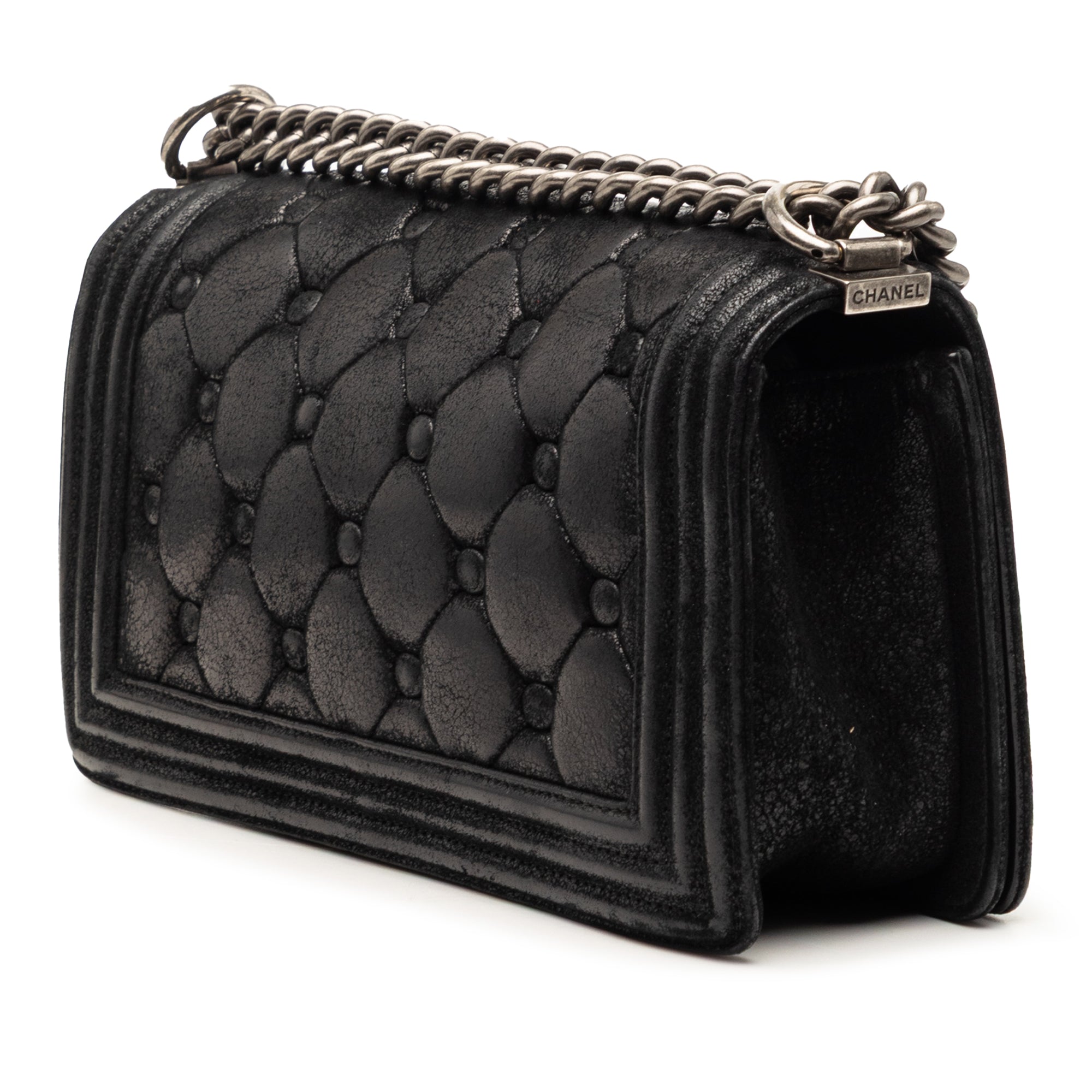 Old Medium Quilted Suede Chesterfield Boy Flap - Image 2