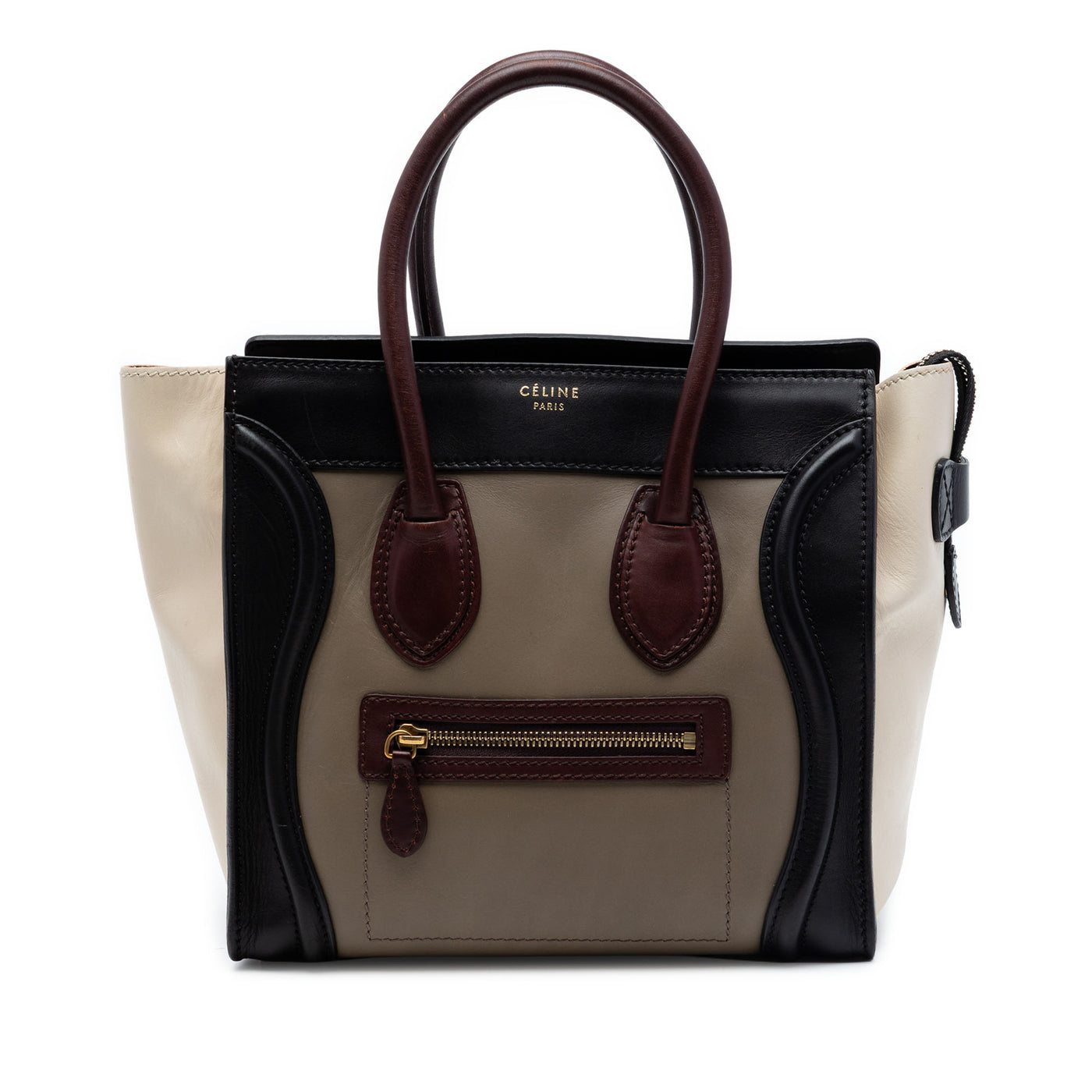 Micro Tricolor Leather Luggage Tote - Image 1