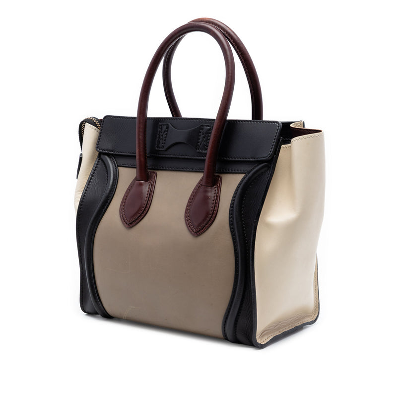 Micro Tricolor Leather Luggage Tote - Image 2