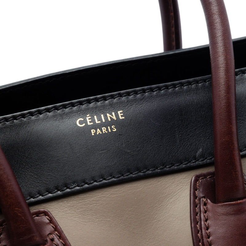 Micro Tricolor Leather Luggage Tote - Image 5