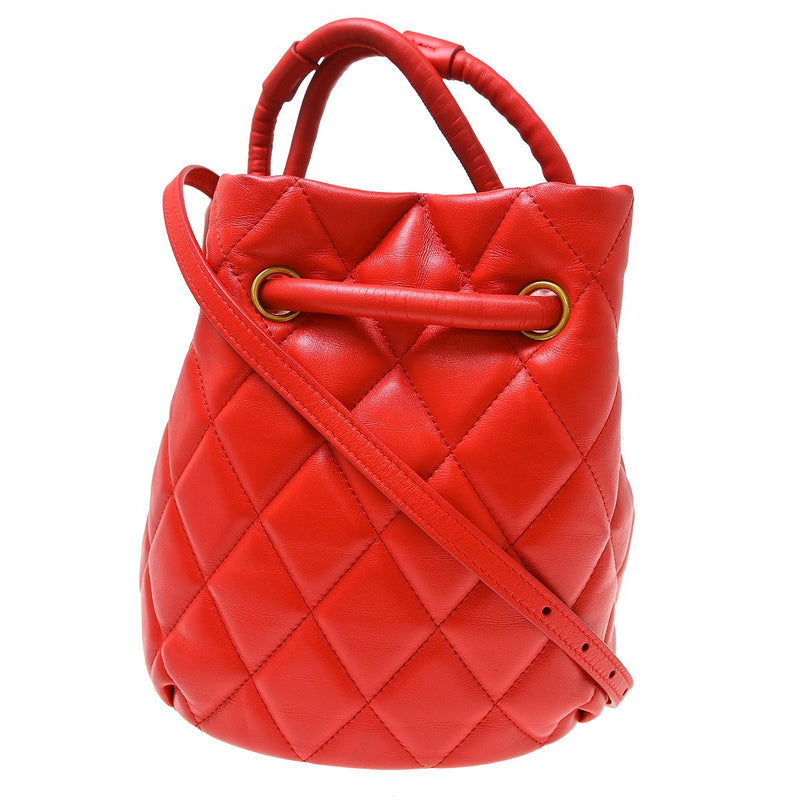 Balenciaga Touch B. Bucket Quilted Leather Red Bag