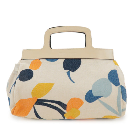 Miu Miu Vintage Leather Beige Canvas Bag