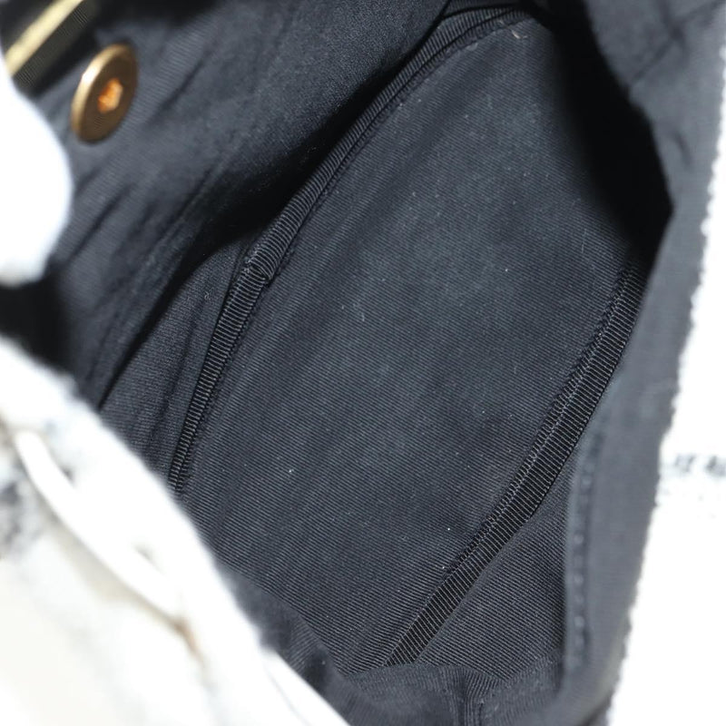 Chanel Duma Drawstring Quilted Wool Tweed Beige Bag