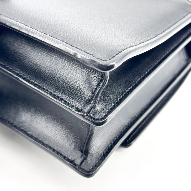 Saint Laurent Sunset Leather Black Calfskin Bag