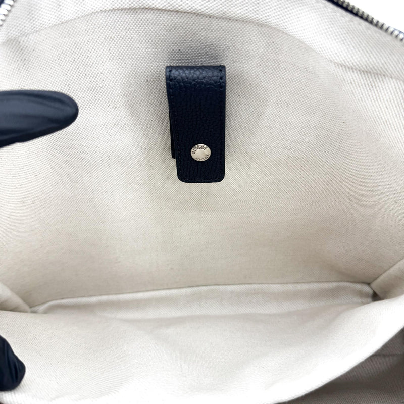 Gucci Convertible Jumbo Gg Embossed Leather Black Bag