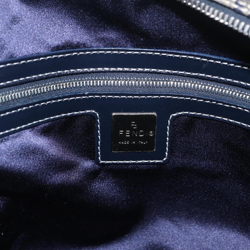 Fendi Shoulder Zucchino Canvas Navy Bag
