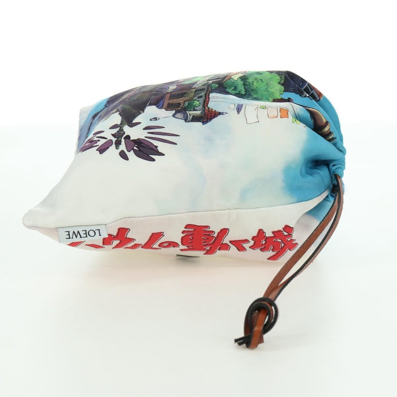 Loewe Paula Drawstring Printed Canvas Blue Bag