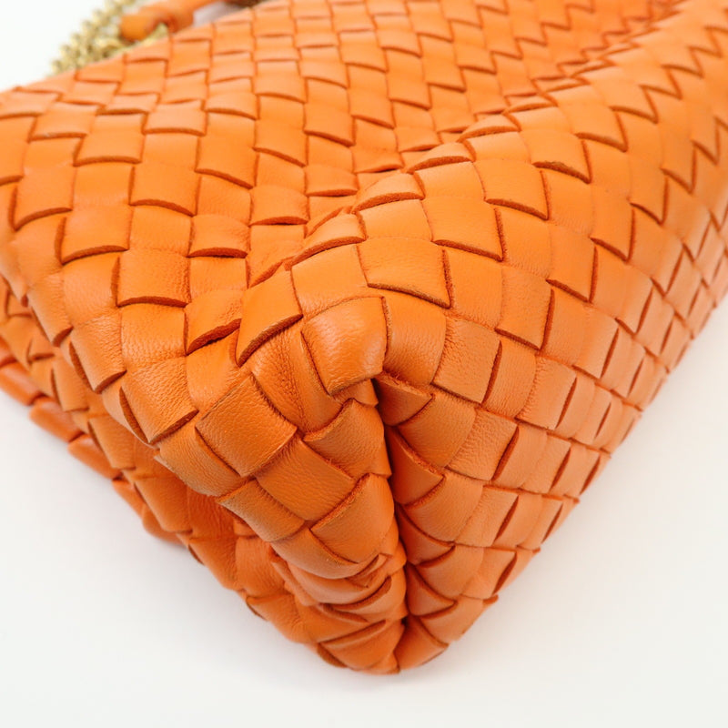 Bottega Veneta Olimpia Intrecciato Nappa Orange Leather Bag