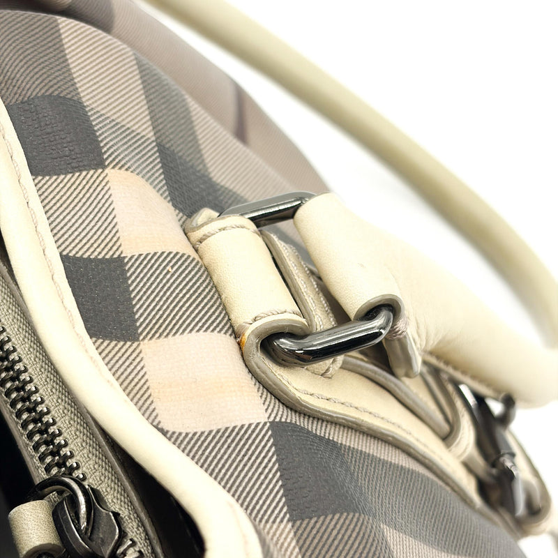 Burberry Manor Quilted Leather Black Canvas Bag