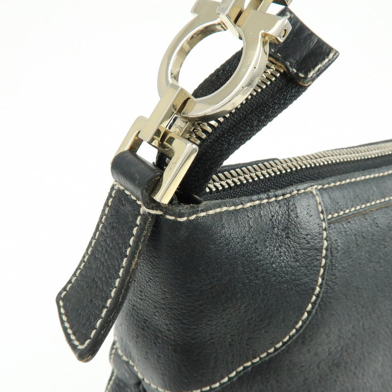 Salvatore Ferragamo Gancini Leather Black Bag