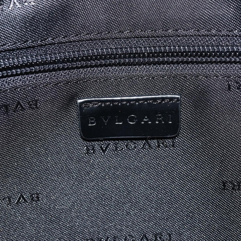 Bvlgari Logomania Canvas With Leather Blue Bag
