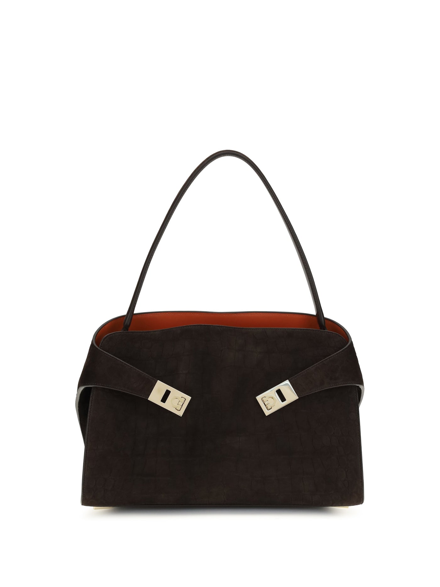 Ferragamo Hug Shoulder Bag — Brown Calf Leather Bos Taurus