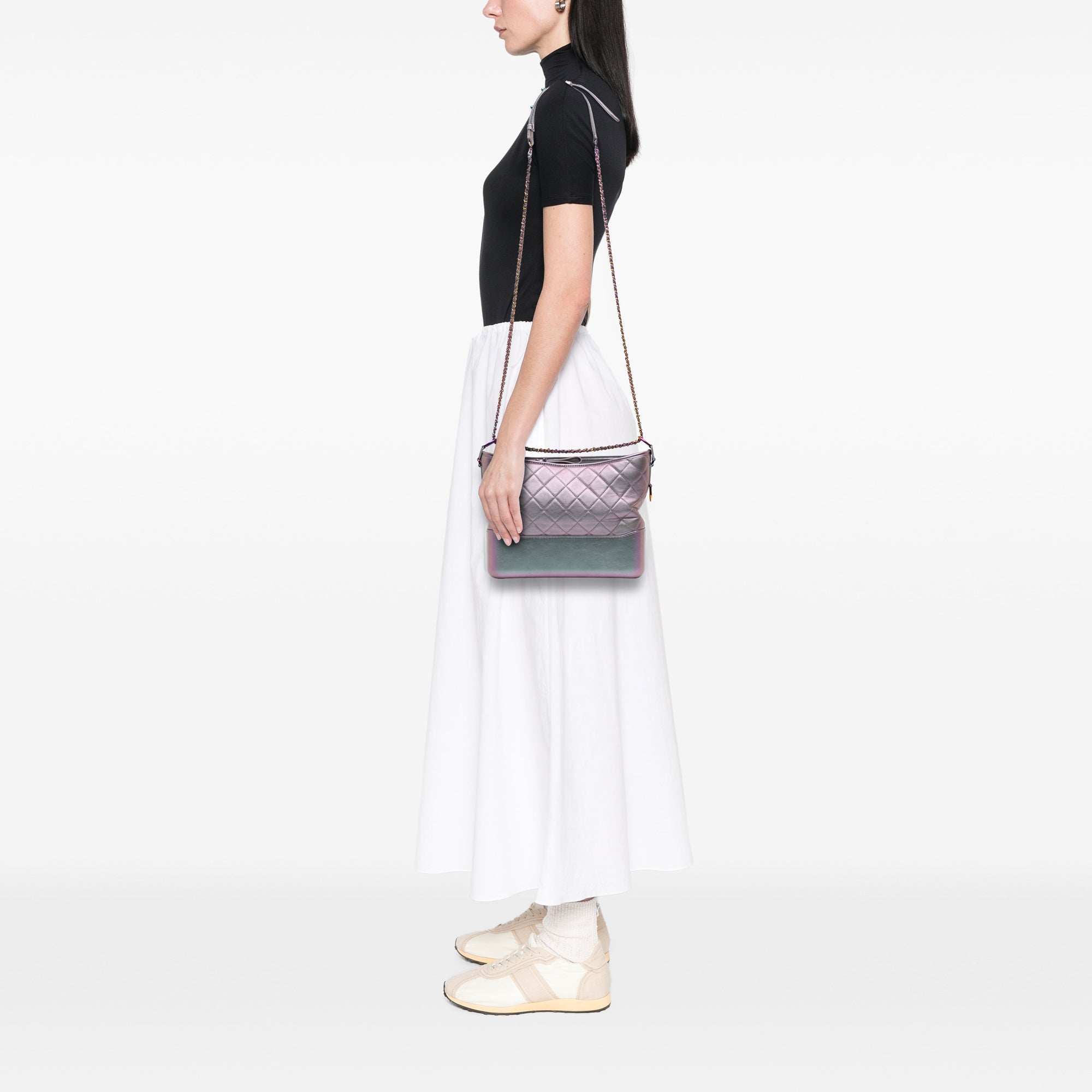 Medium Iridescent Calfskin Gabrielle Crossbody - Image 10