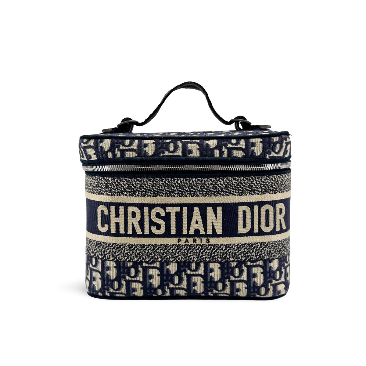Christian Dior Diortravel Vanity Case Oblique Canvas Beige Bag