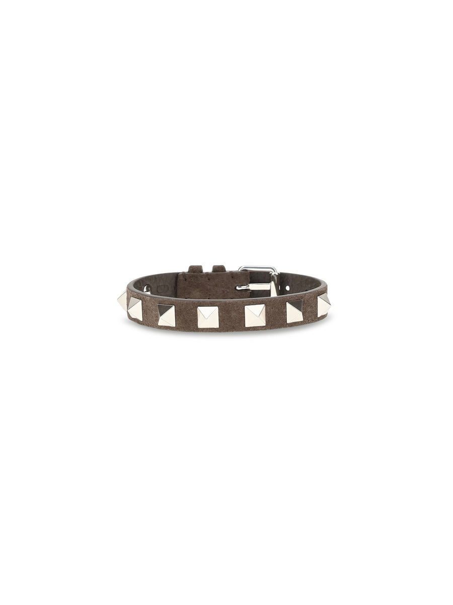 Valentino Garavani Rockstud Bracelet — Brown Calf Leather Bos Taurus Bracelets