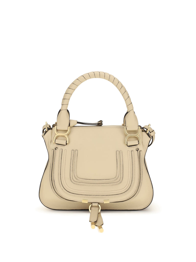 Chloé Marcie Top Handle Bag — Beige Calf Leather