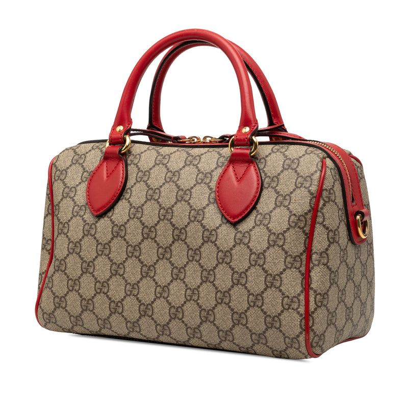Limited Edition Small GG Supreme Kingsnake Heart Embroidered Satchel - Image 2