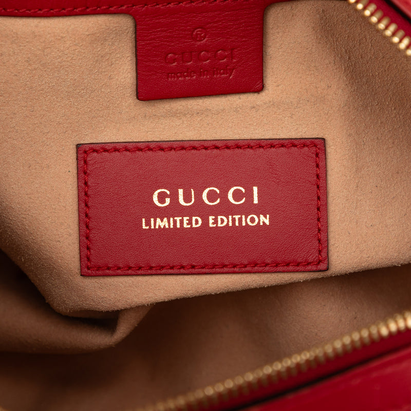 Limited Edition Small GG Supreme Kingsnake Heart Embroidered Satchel - Image 5
