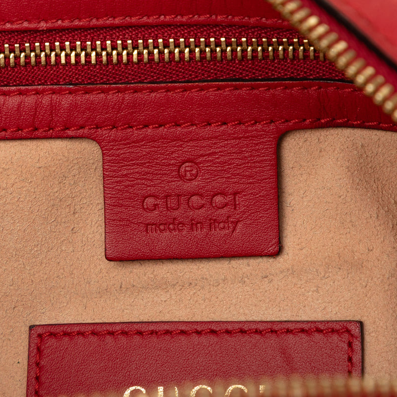 Limited Edition Small GG Supreme Kingsnake Heart Embroidered Satchel - Image 6