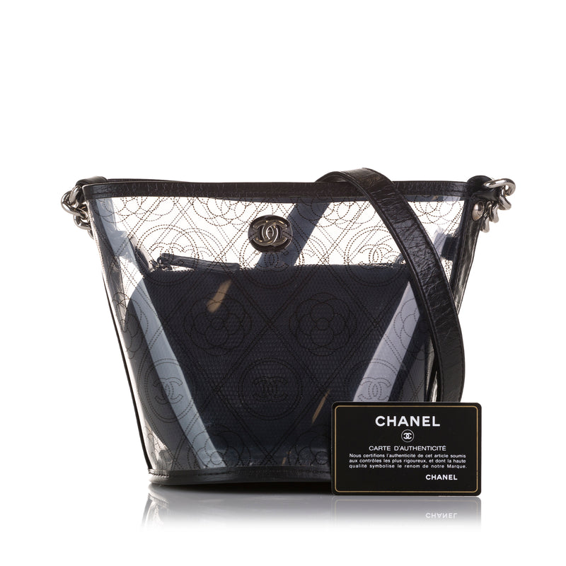 Crumpled Calfskin PVC Camellia Bucket - Image 10
