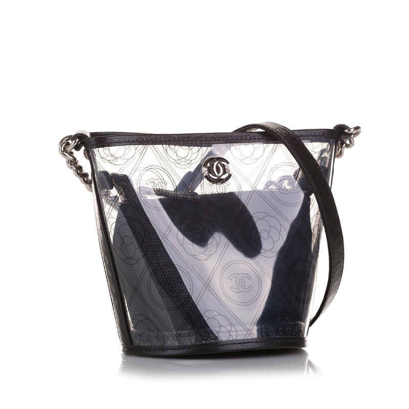 Crumpled Calfskin PVC Camellia Bucket - Image 2
