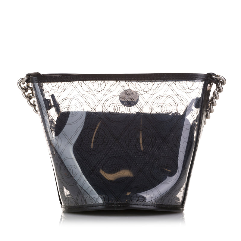 Crumpled Calfskin PVC Camellia Bucket - Image 3