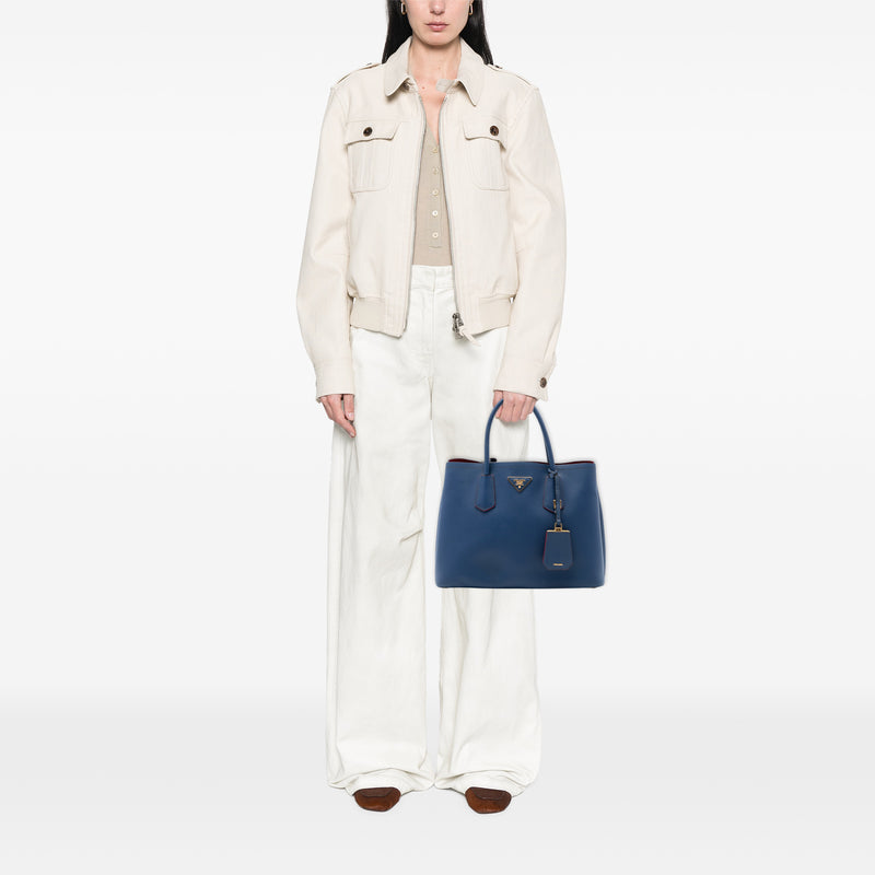 Medium Saffiano Cuir Double Satchel - Image 6