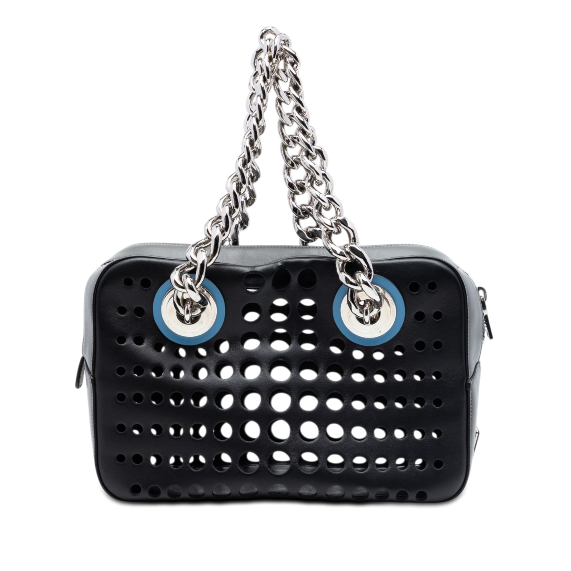 Perforated Leather City Fori Chain Handbag - Image 1