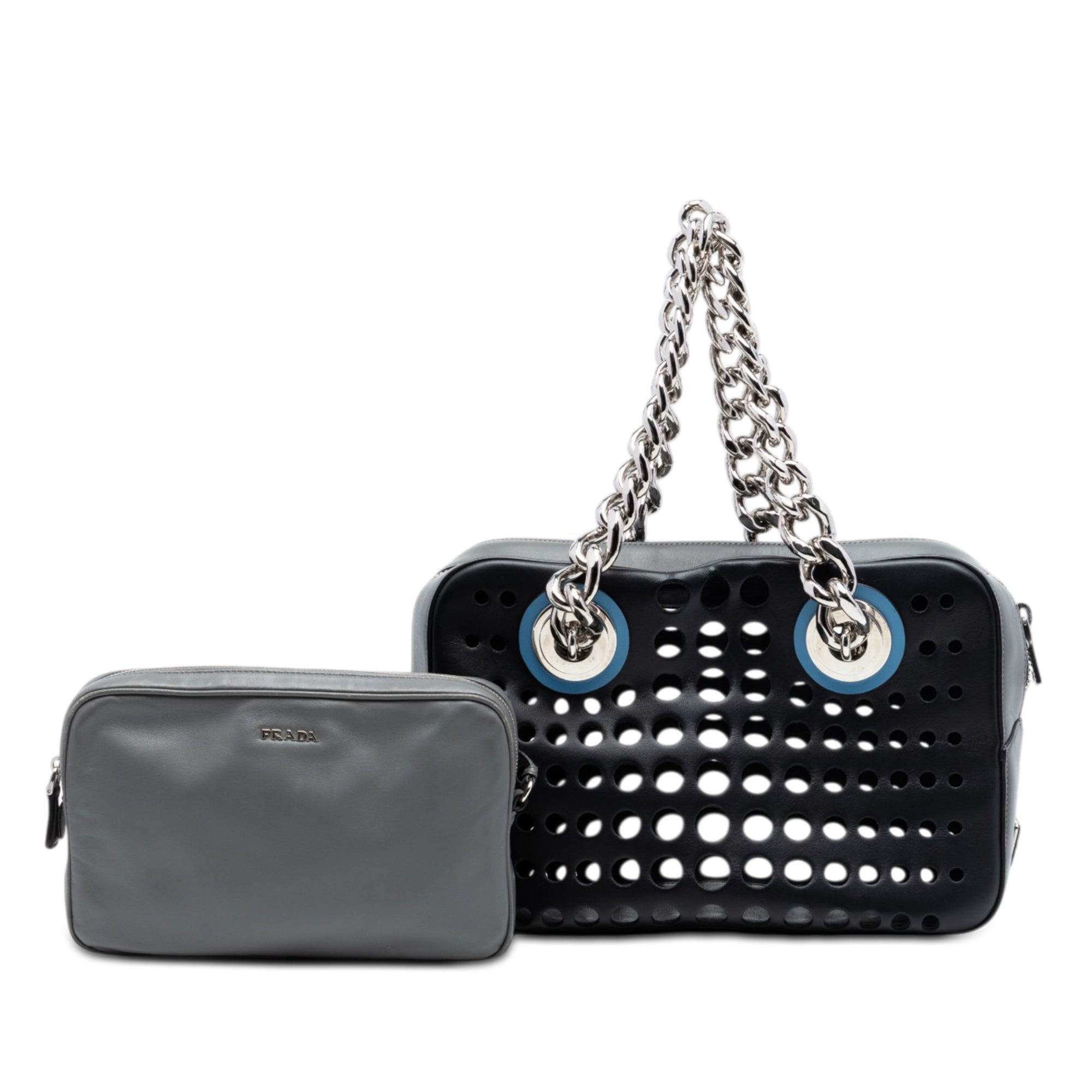 Perforated Leather City Fori Chain Handbag - Image 7