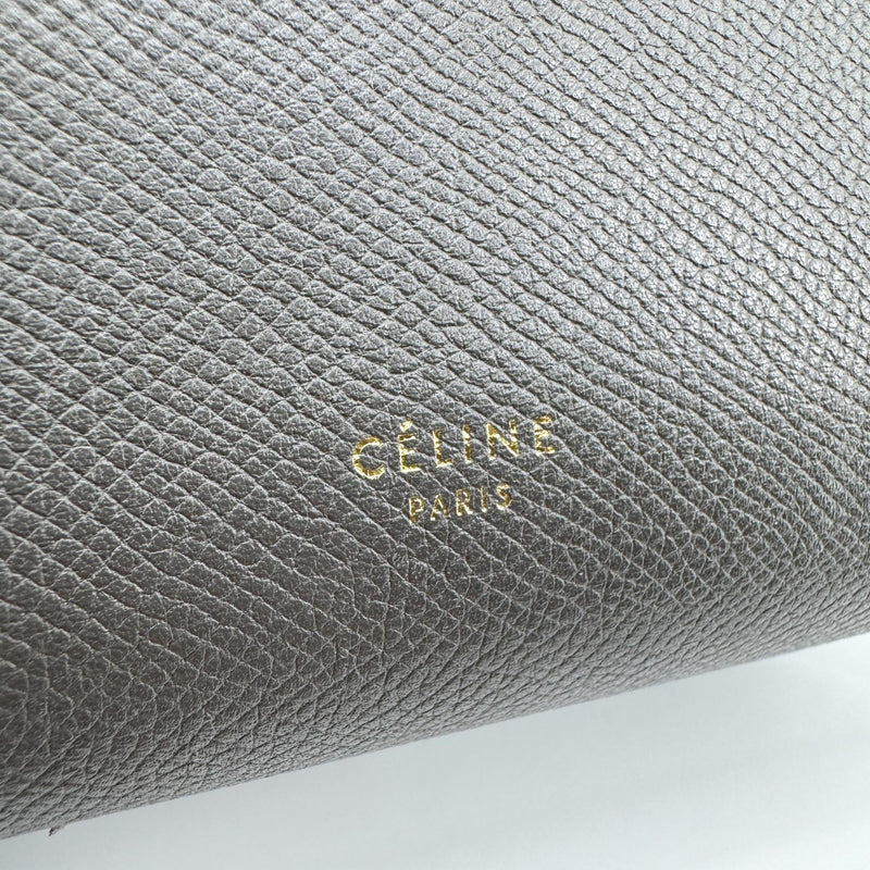 Celine Belt Calfskin Gray Leather Bag