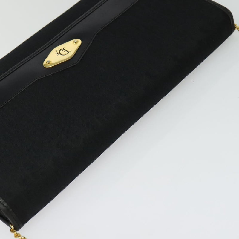 Christian Dior Vintage Trotteur Chain Canvas Black Bag