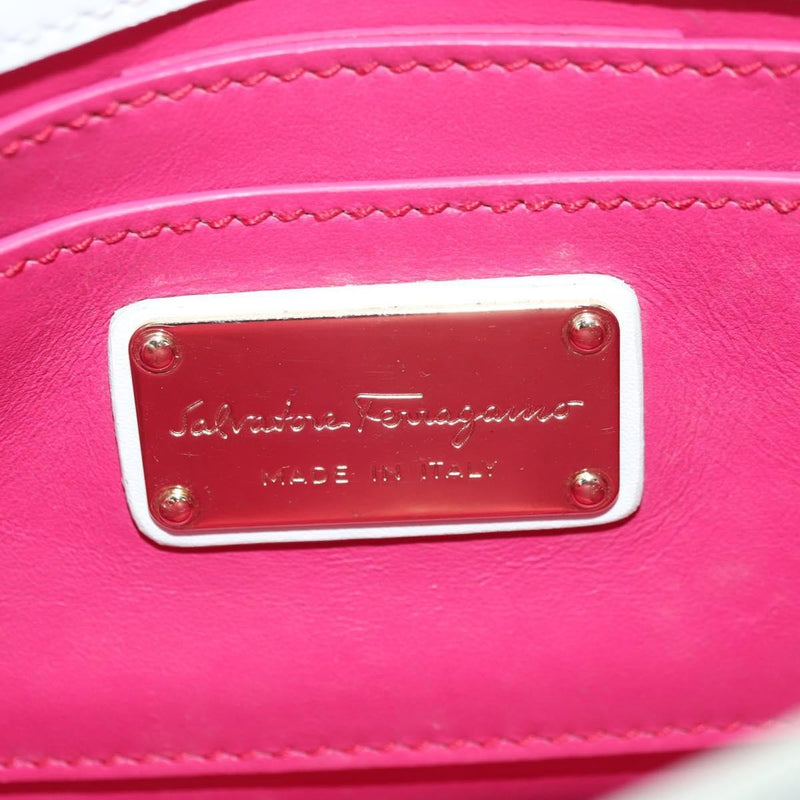 Salvatore Ferragamo Vala Chain Leather White Bag