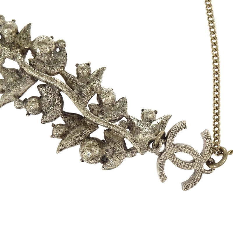 Chanel Cc Leaf Cluster Pendant Metal With Crystals Gold Gold_plated Bijoux