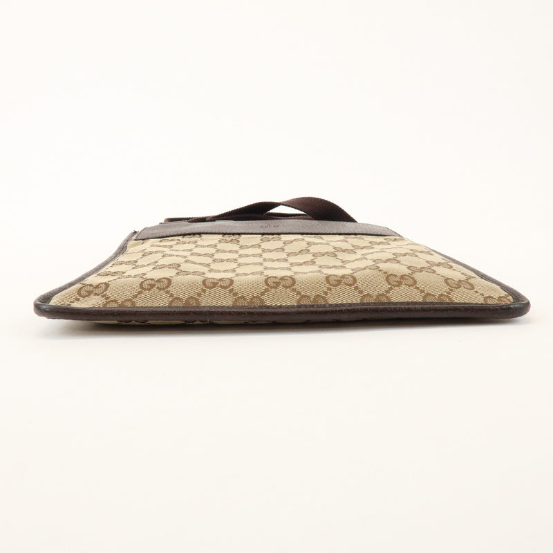 Gucci Vintage Flat Messenger Gg Canvas And Leather Beige