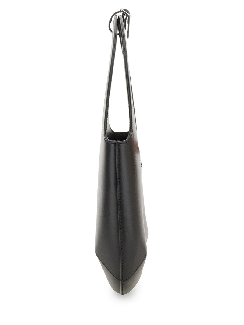 Courrèges Holy Shoulder Bag — Black Leather